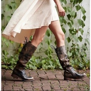 Bed Stu Women's Distressed Brown Leather Manchester Knee High Riding Boots 7.5